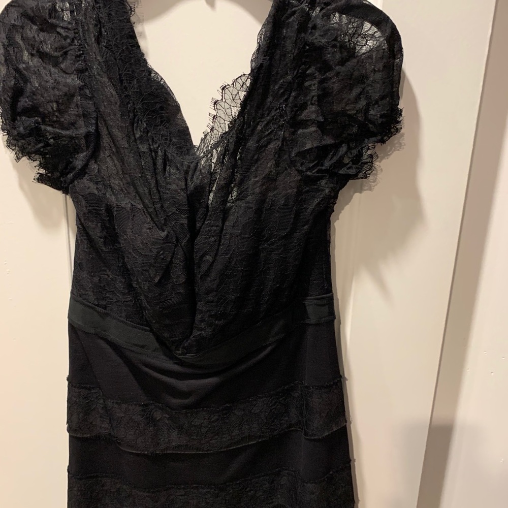 Black lace over lay dress